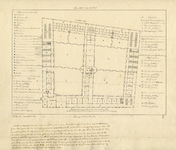 135118 Plattegrond van het Willem Arntsz Huis (Agnietenstraat 2) aan de Lange Nieuwstraat en de Agnietenstraat te ...